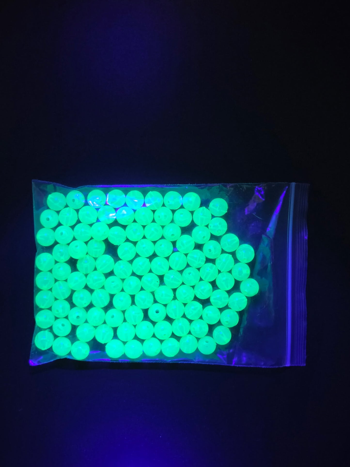 8mm Yellow Acrylic bead bag of a 100