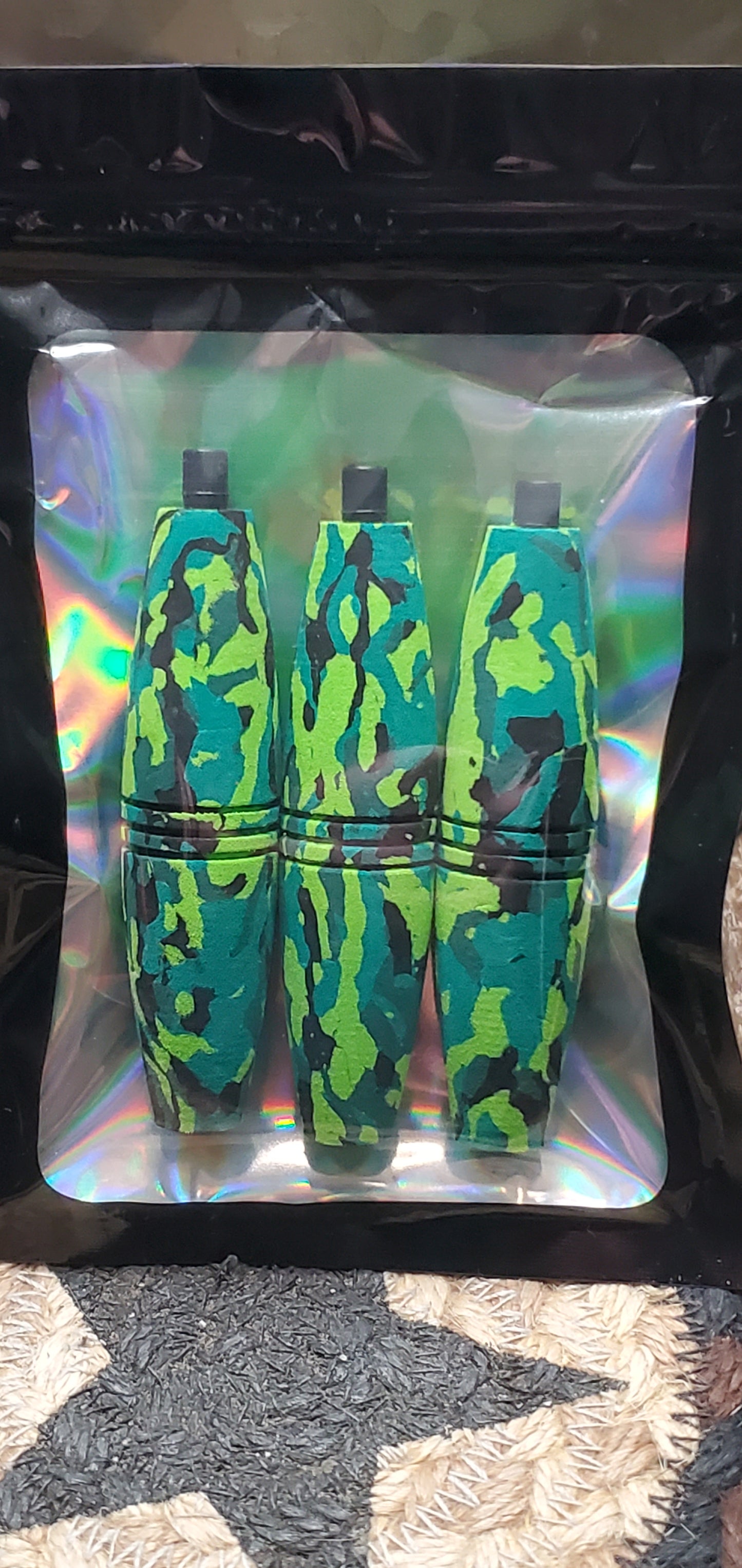 3 inch Eva peg float green and black 3 pack
