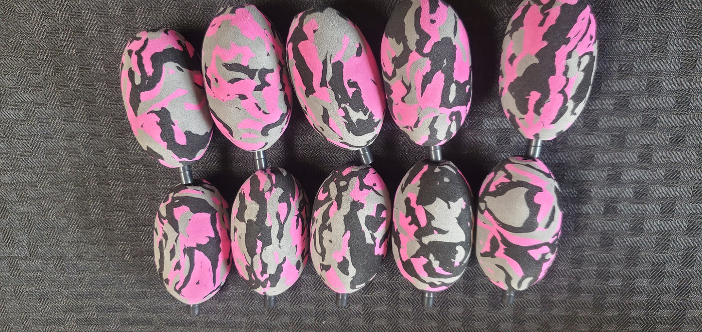 Pink camouflaged egg eva floats 10 pack