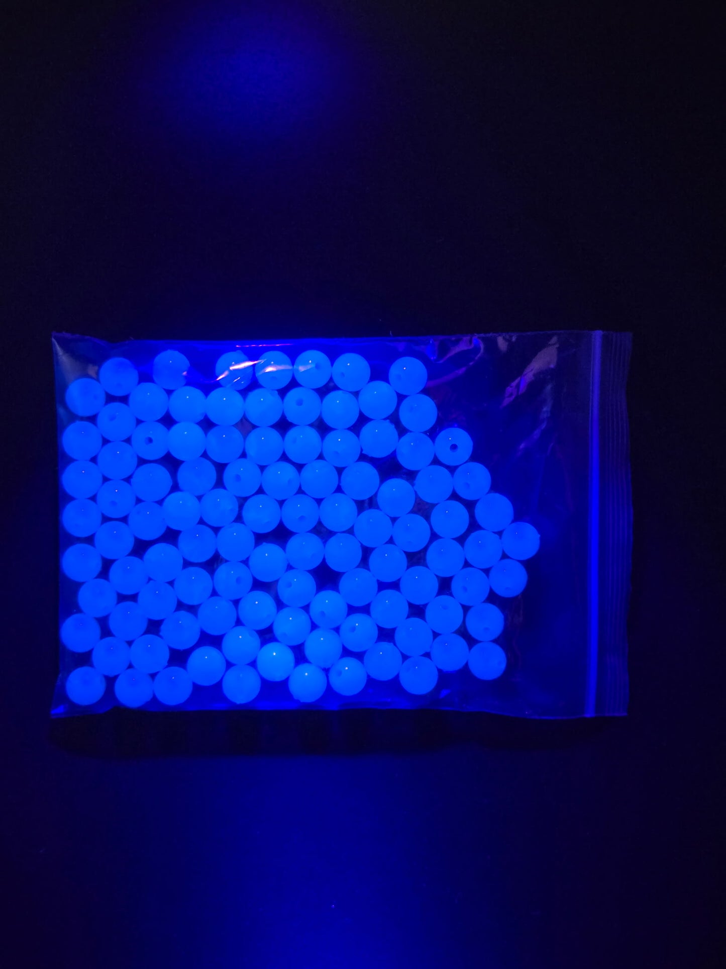 8mm Blue Acrylic bead bag of a 100