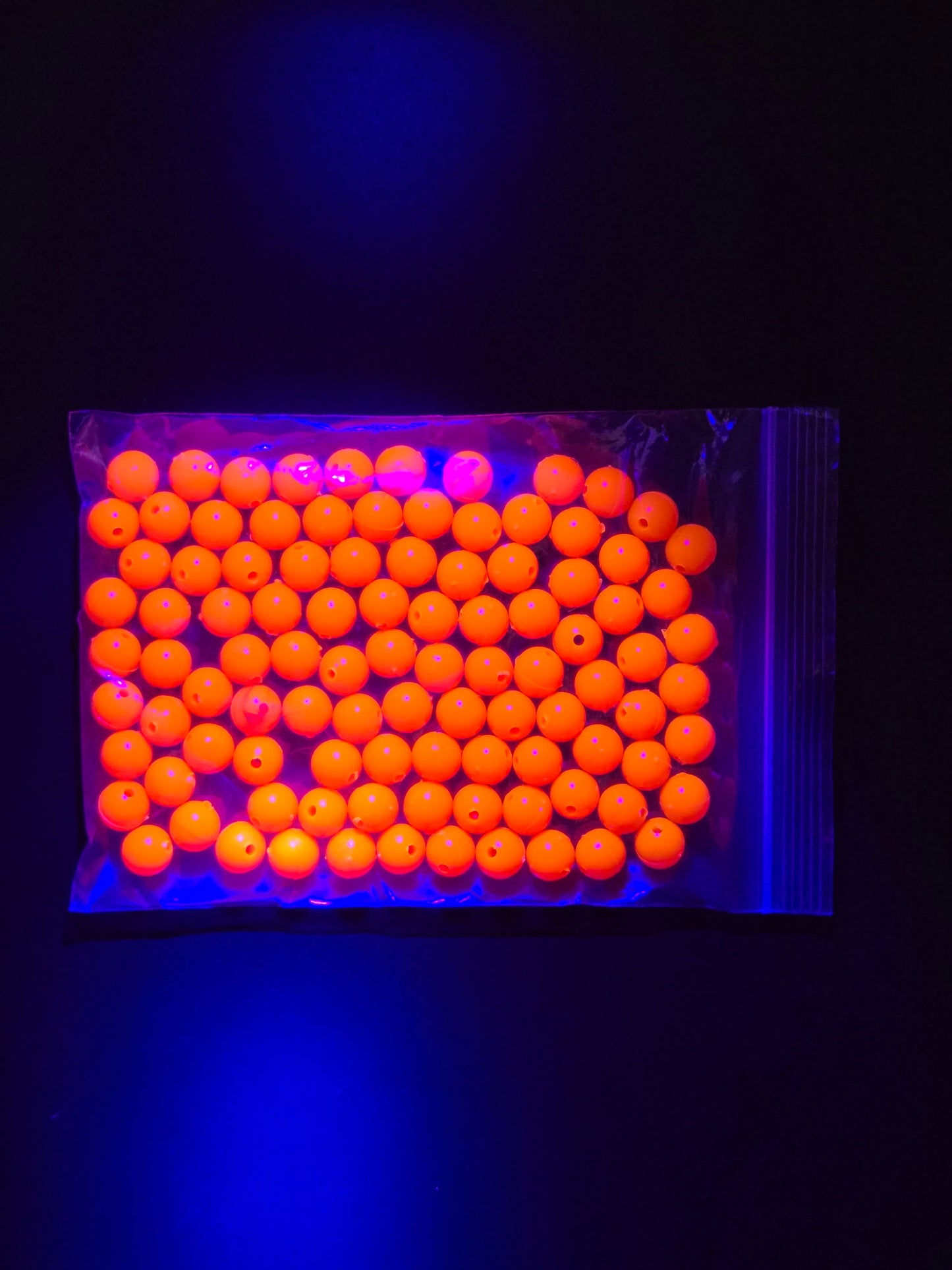 8mm Orange Acrylic bead bag of a 100
