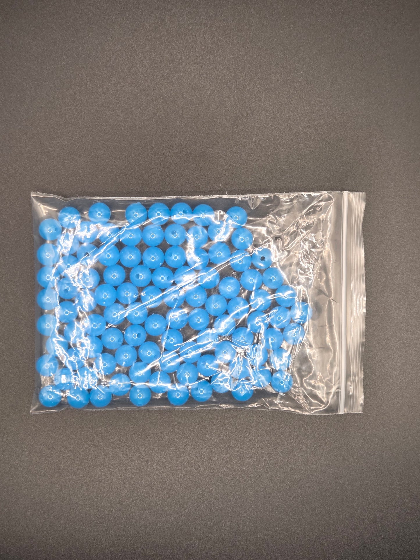 8mm Blue Acrylic bead bag of a 100