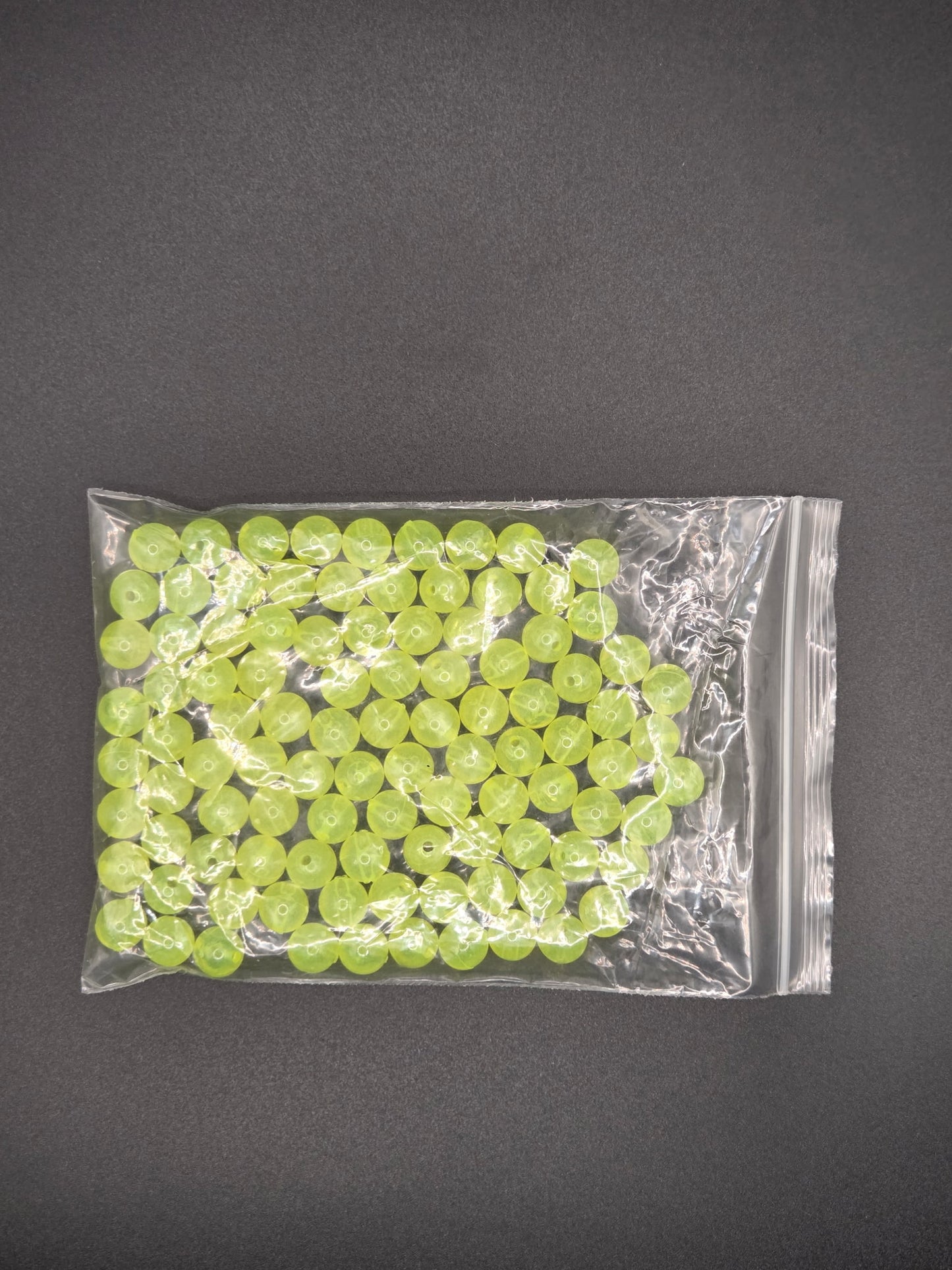 8mm Yellow Acrylic bead bag of a 100