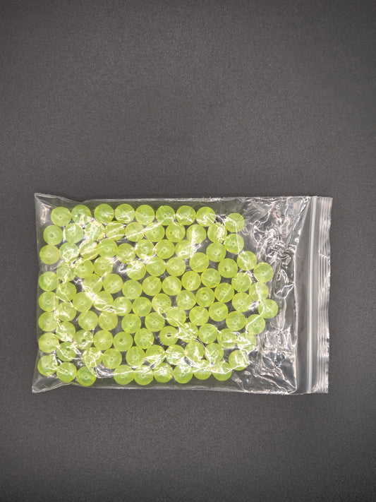 8mm Yellow Acrylic bead bag of a 100