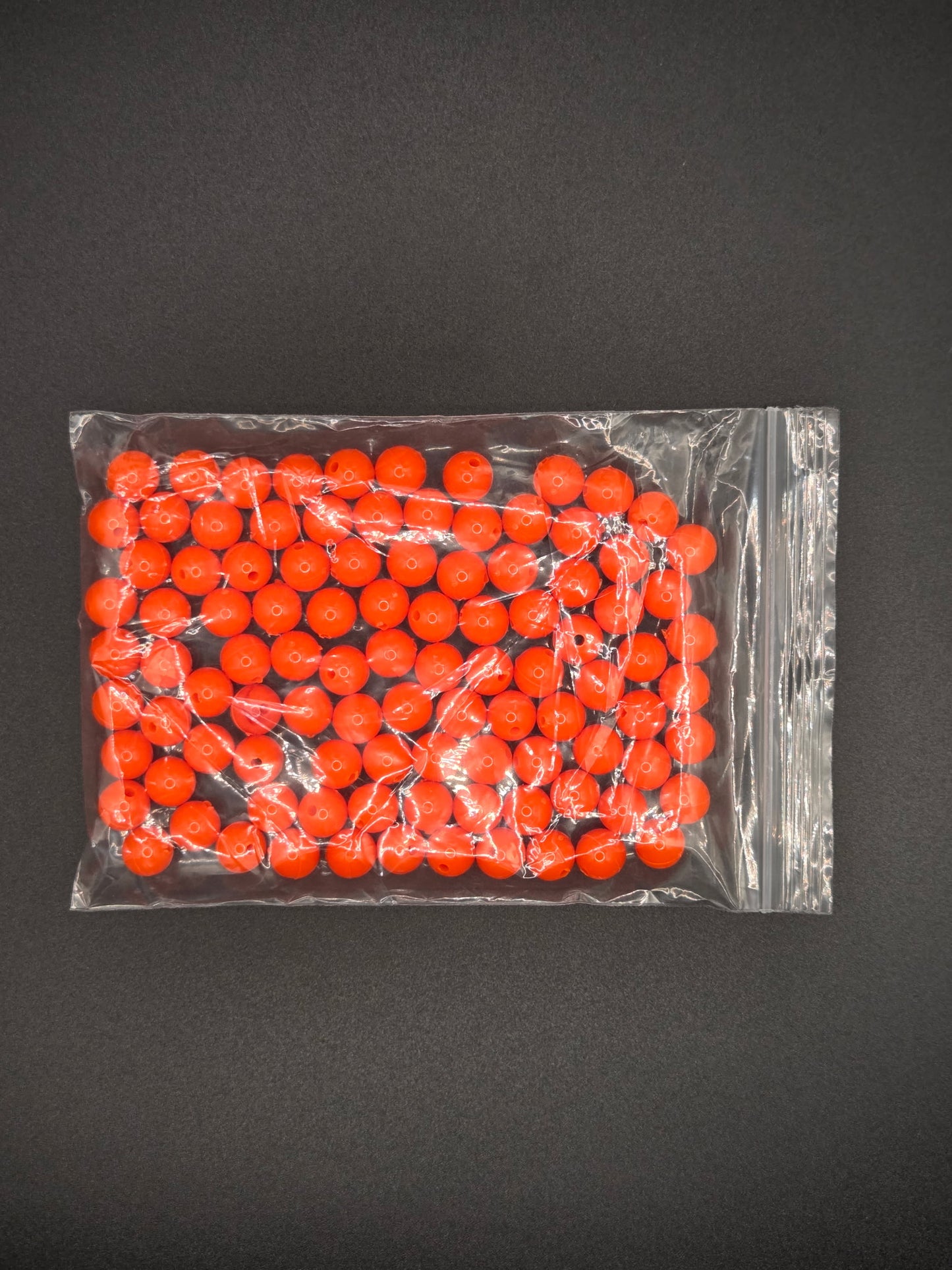 8mm Orange Acrylic bead bag of a 100